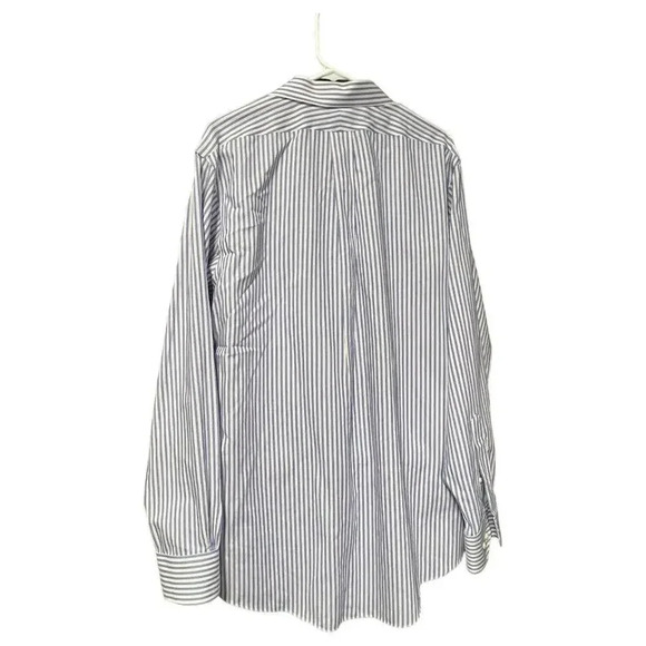 Brooks Brothers Dress Shirt Mens 17-6/7 Blue Pink White Stripe Regent Button Up - Picture 7 of 10